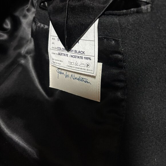John W Nordstrom Wool Cashmere Black Overcoat Topcoat Sz 40R Mint Made In ITALY - Picture 8 of 13